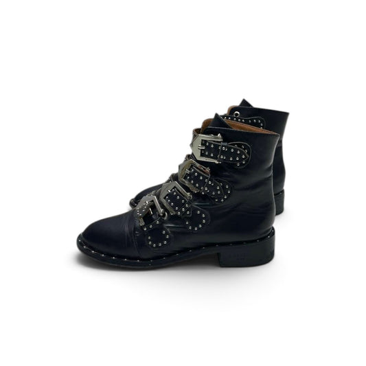 Givenchy Leather Studded Multi-Buckle Ankle Boots