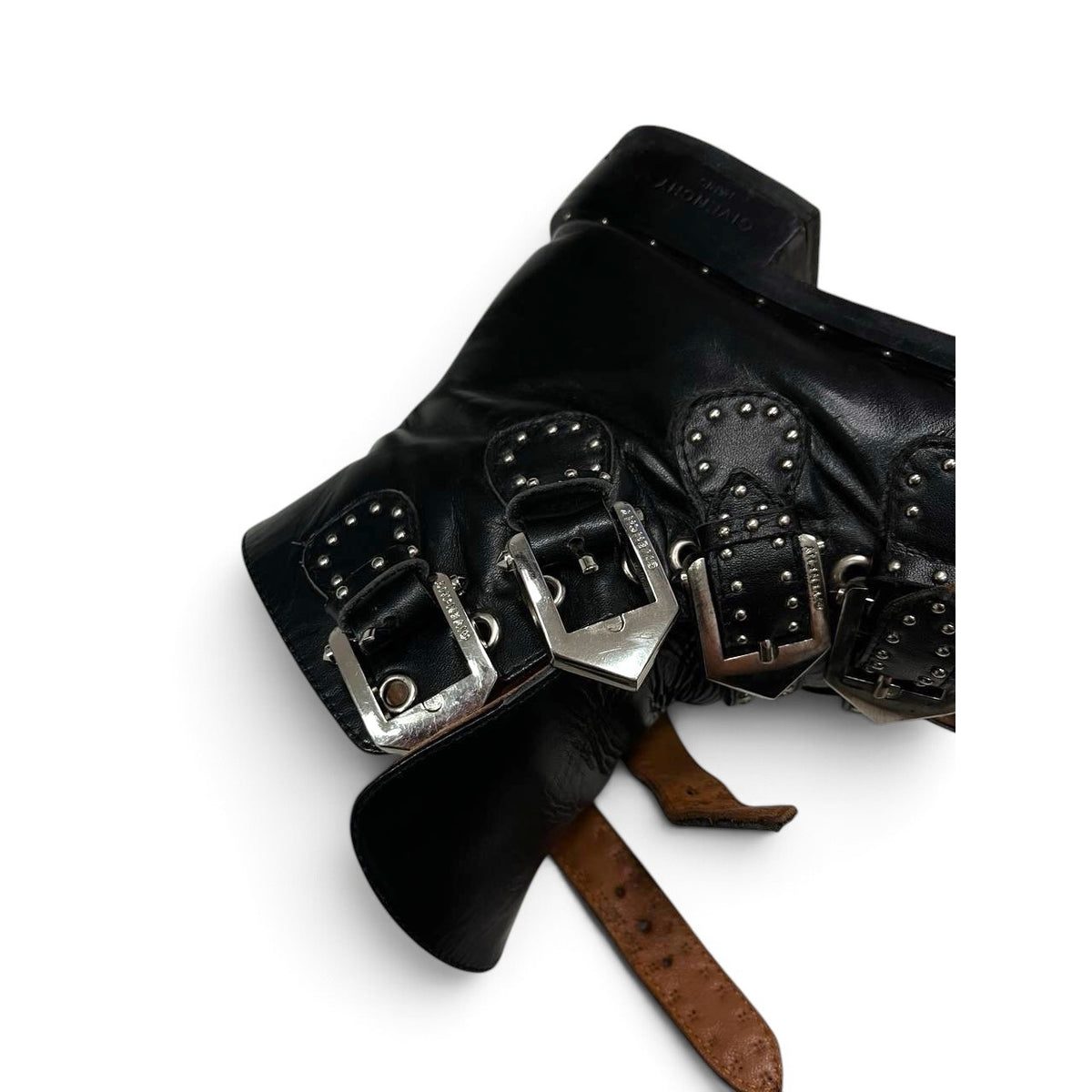 Givenchy Leather Studded Multi-Buckle Ankle Boots