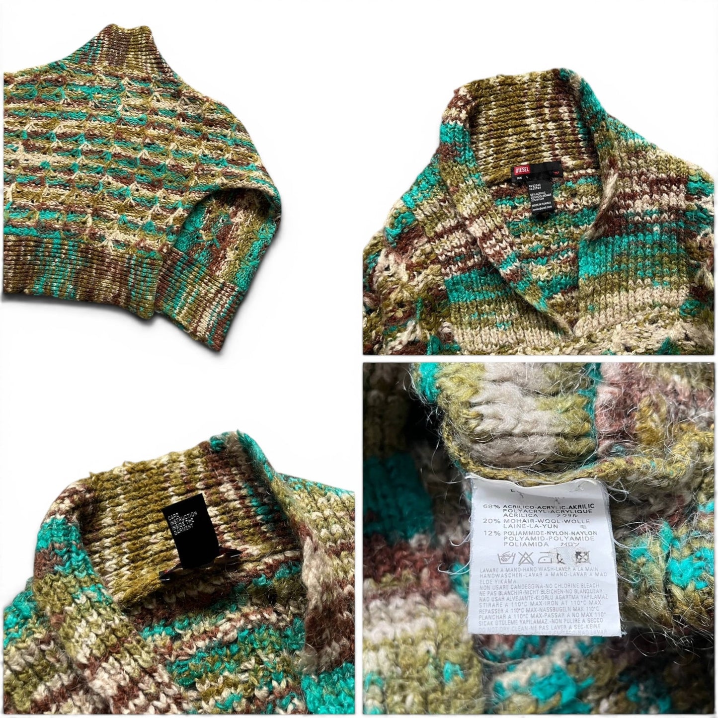 Diesel Chunky Textured Mohair Knit Sweater