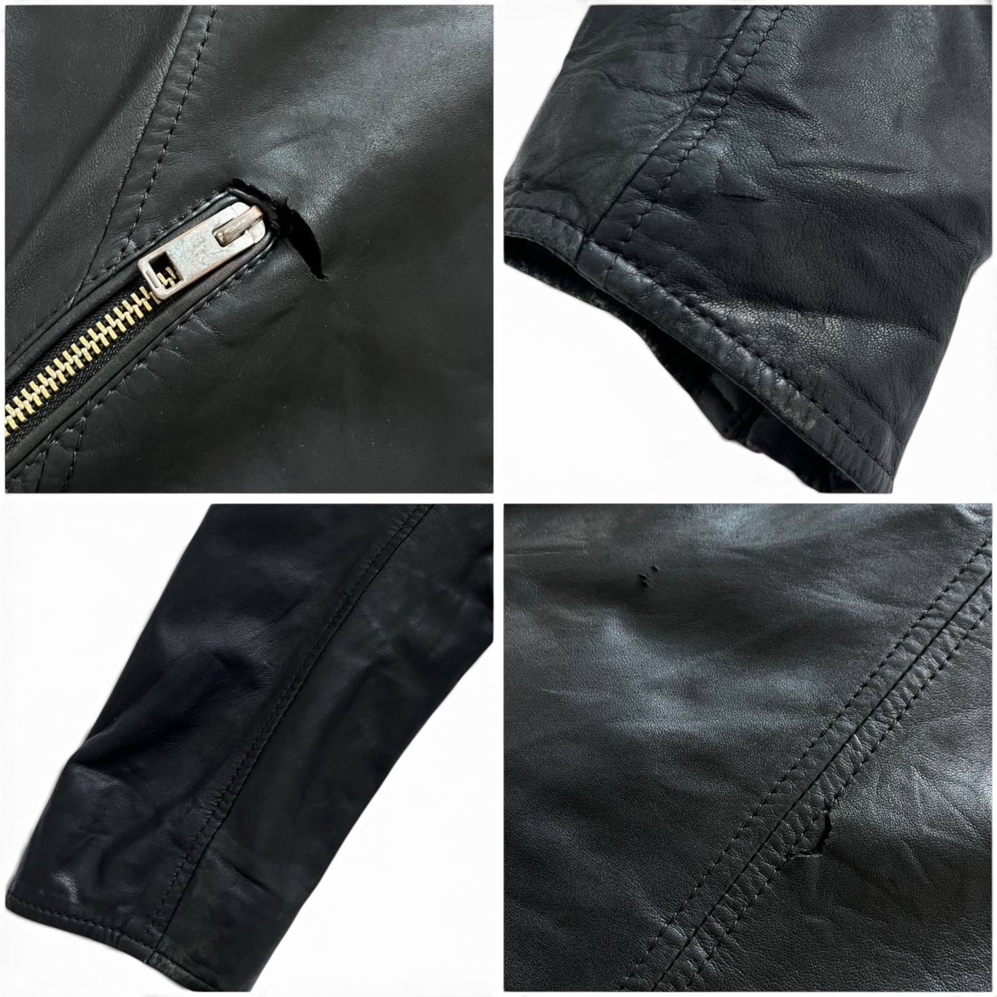 Diesel Leather Biker Jacket Black