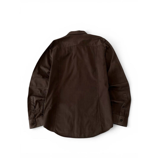 Gucci Brown Cotton Button-Up Shirt Made in Italy
