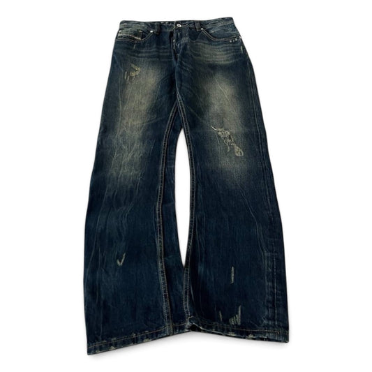Diesel x Adidas Originals Distressed Dark Blue Jeans