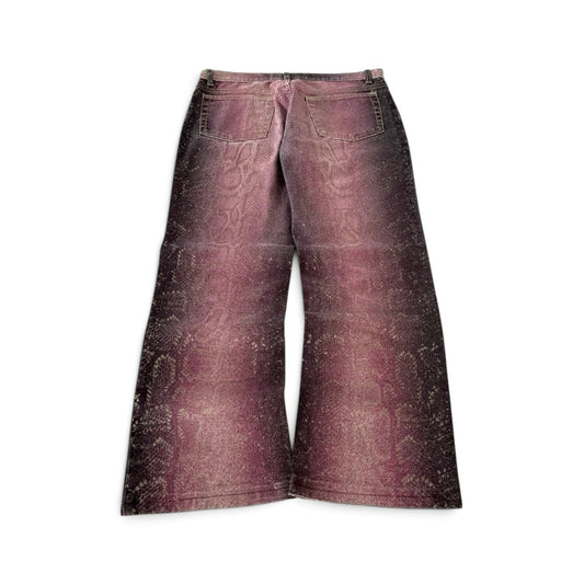 Roberto Cavalli Metallic Snake Print Jeans