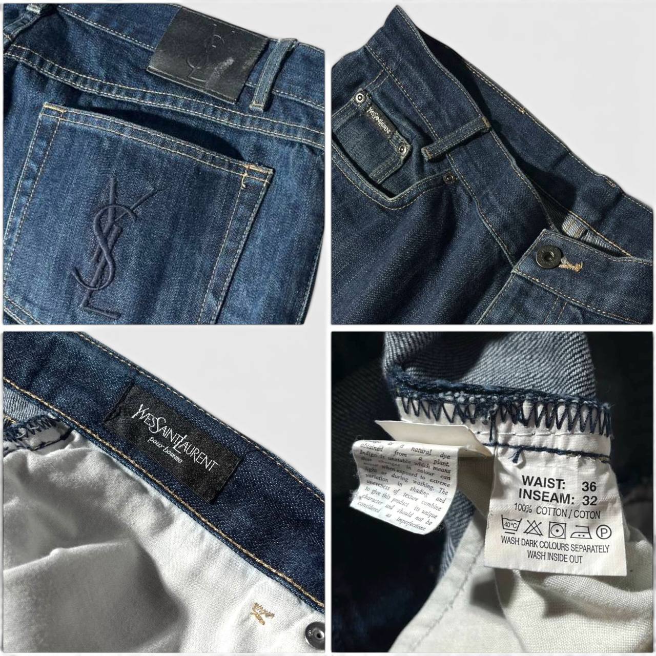 Yves Saint Laurent Denim Logo Jeans