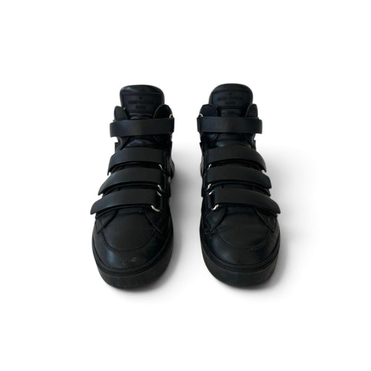 Louis Vuitton Black Leather High-Top Sneakers with Multi-Straps