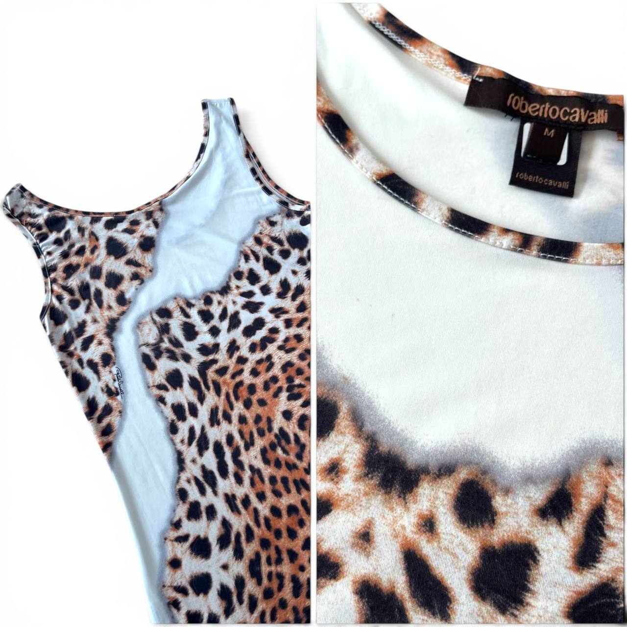 Roberto Cavalli Leopard Print Top & Skirt Set