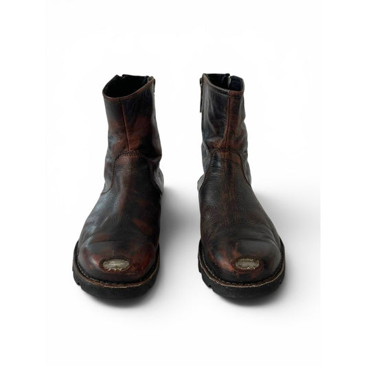 Diesel Leather Zip Boots