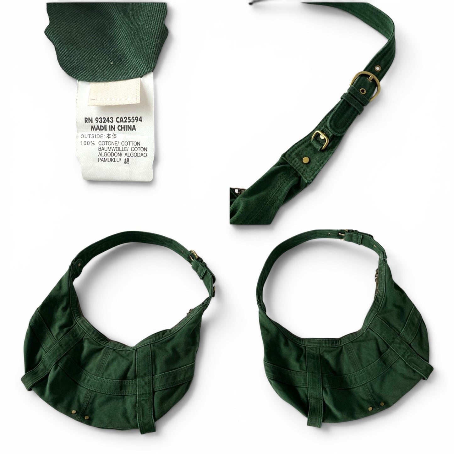 Diesel Green Canvas Shoulder Bag