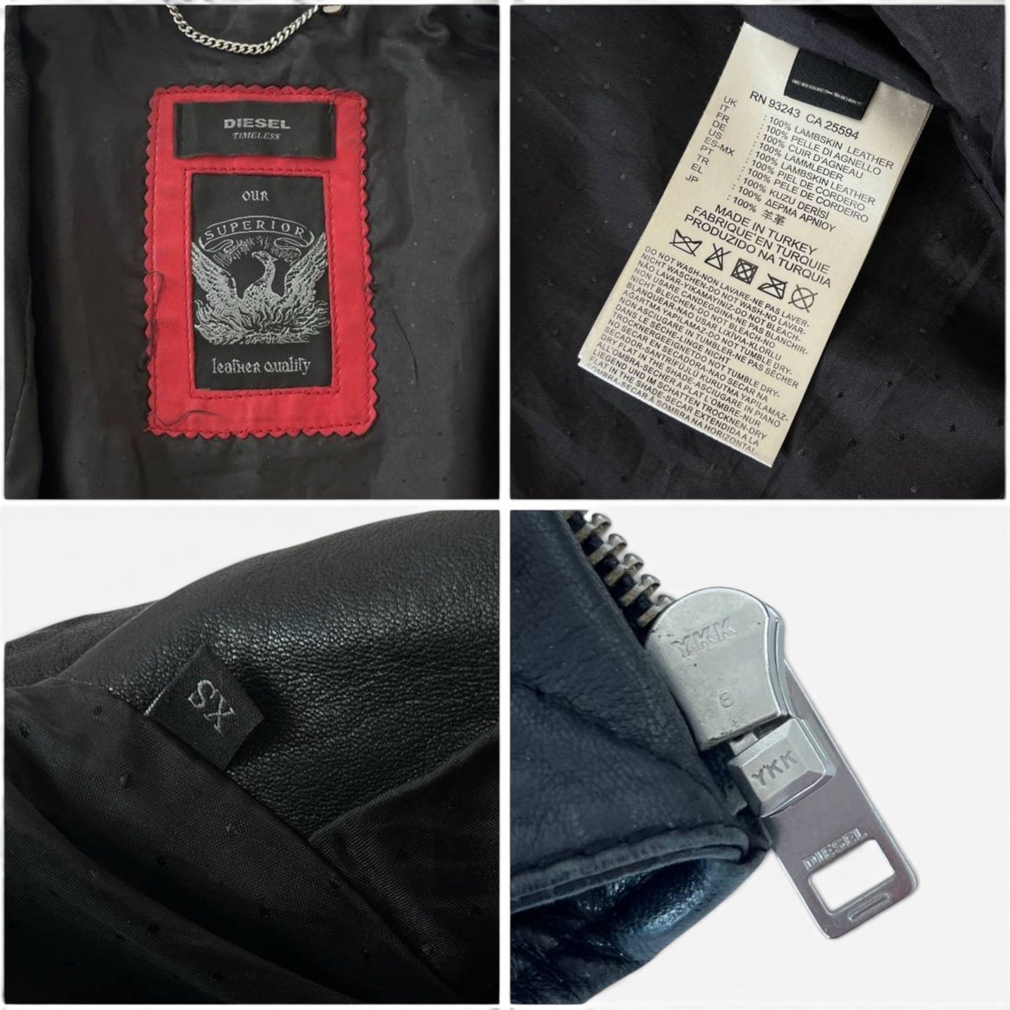 Diesel Lambskin Leather Racer Jacket