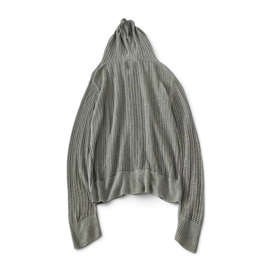 AllSaints Grid Viscose Zip Hoody Open Knit Cardigan