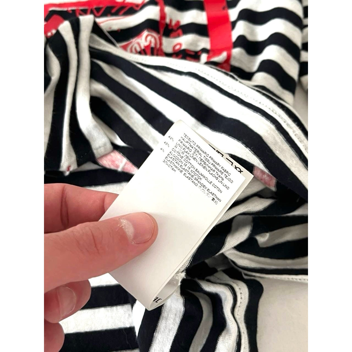 Dsquared2 64 Twins Striped Graphic Long Sleeve T-Shirt
