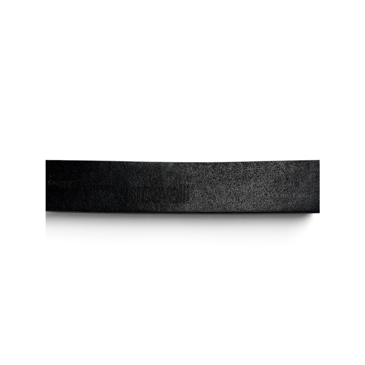 Just Cavalli Vintage Black Leather Rhinestone Star Buckle Belt