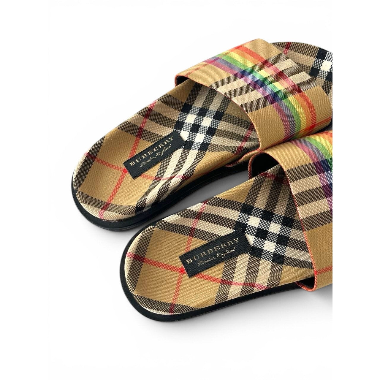 Burberry Vintage Check Rainbow Slides Sandals
