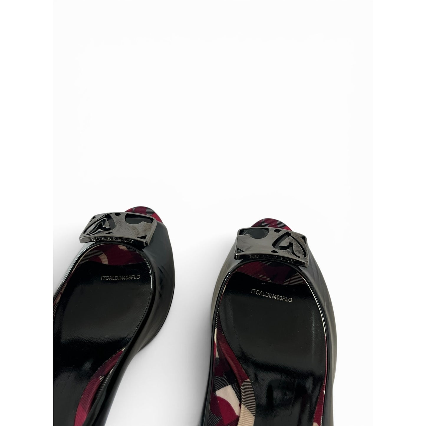 Burberry Leather Peep Toe Heels