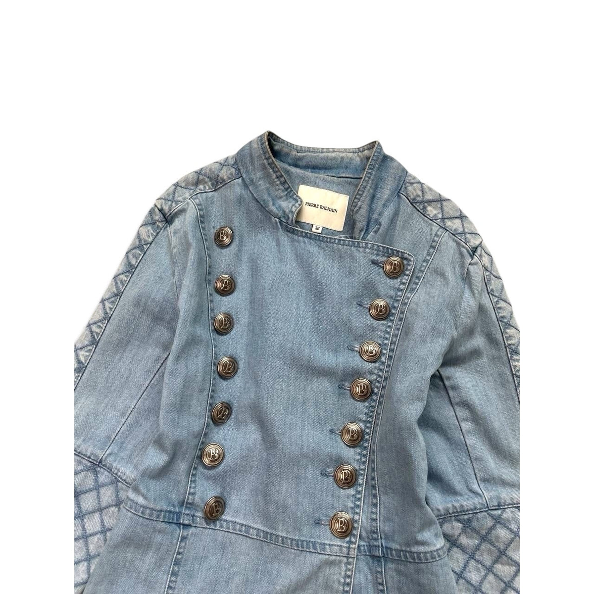 Pierre Balmain Denim Military Jacket Made in Italy