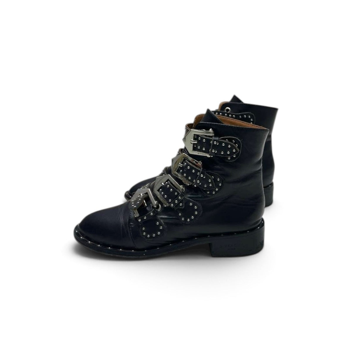 Givenchy Leather Studded Multi-Buckle Ankle Boots