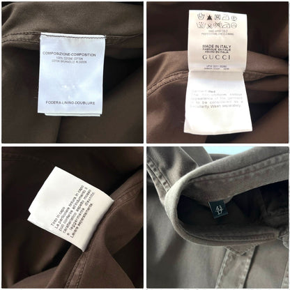 Gucci Brown Cotton Button-Up Shirt Made in Italy