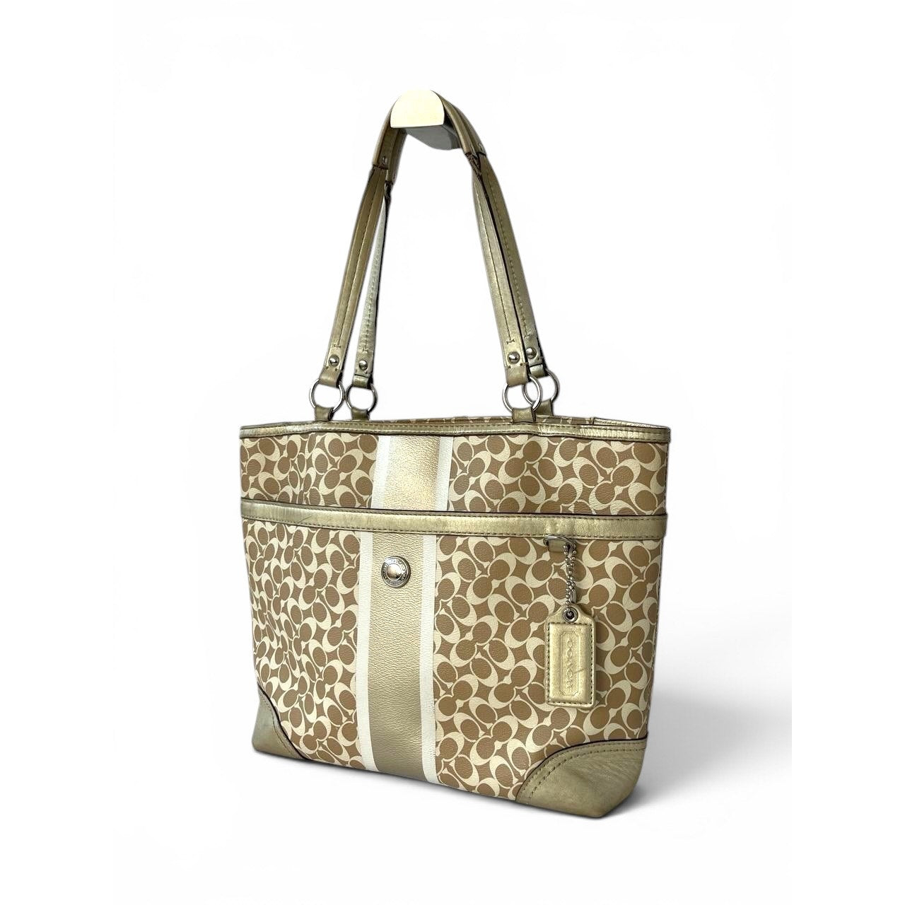 Coach Signature Stripe Tote Bag