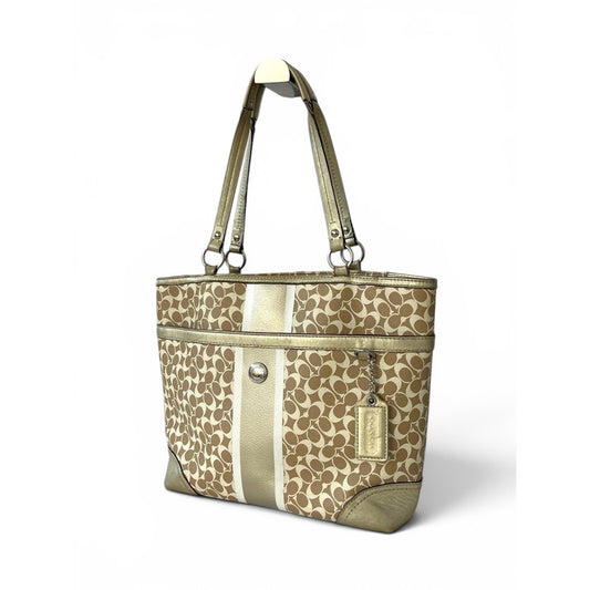 Coach Signature Stripe Tote Bag
