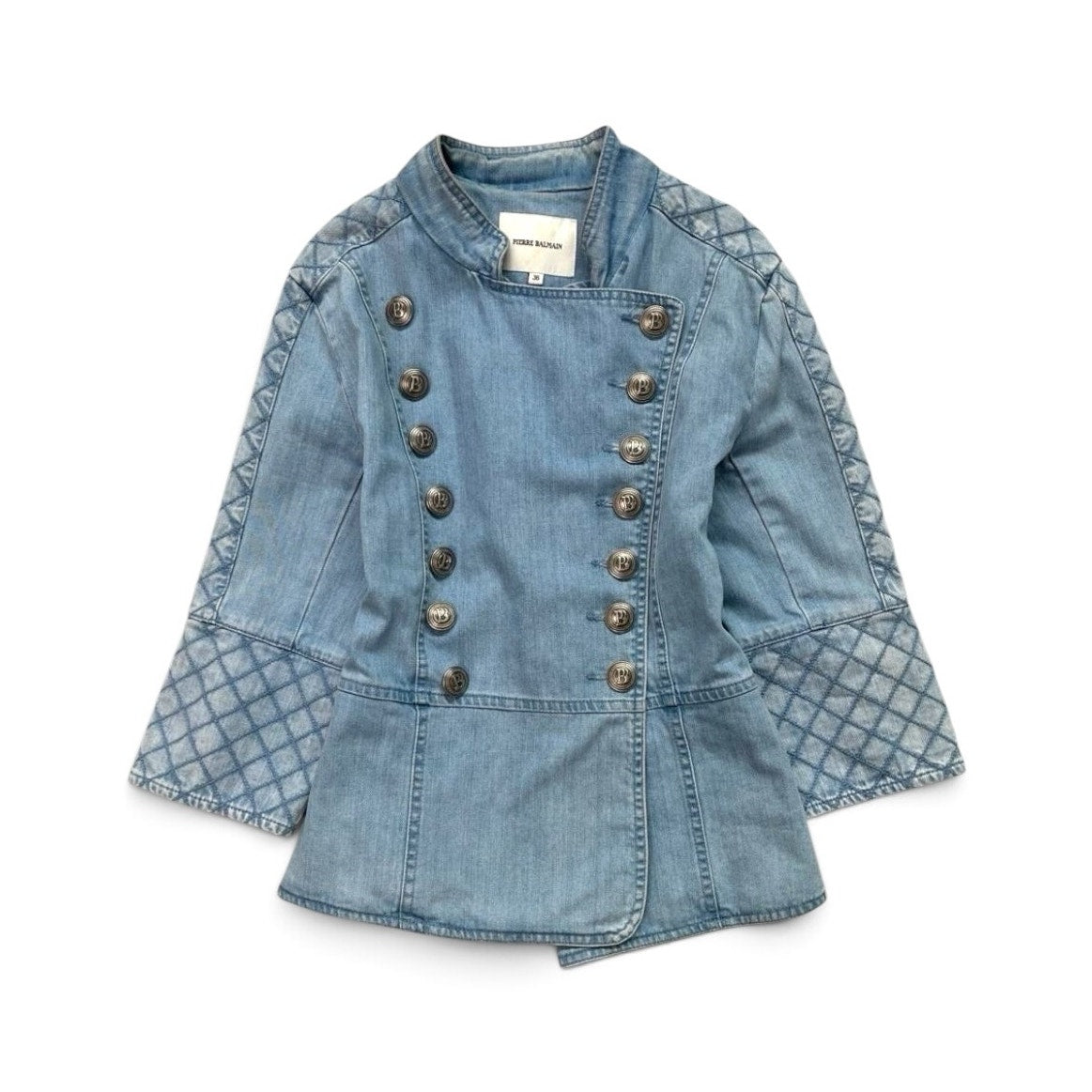 Pierre Balmain Denim Military Jacket Made in Italy