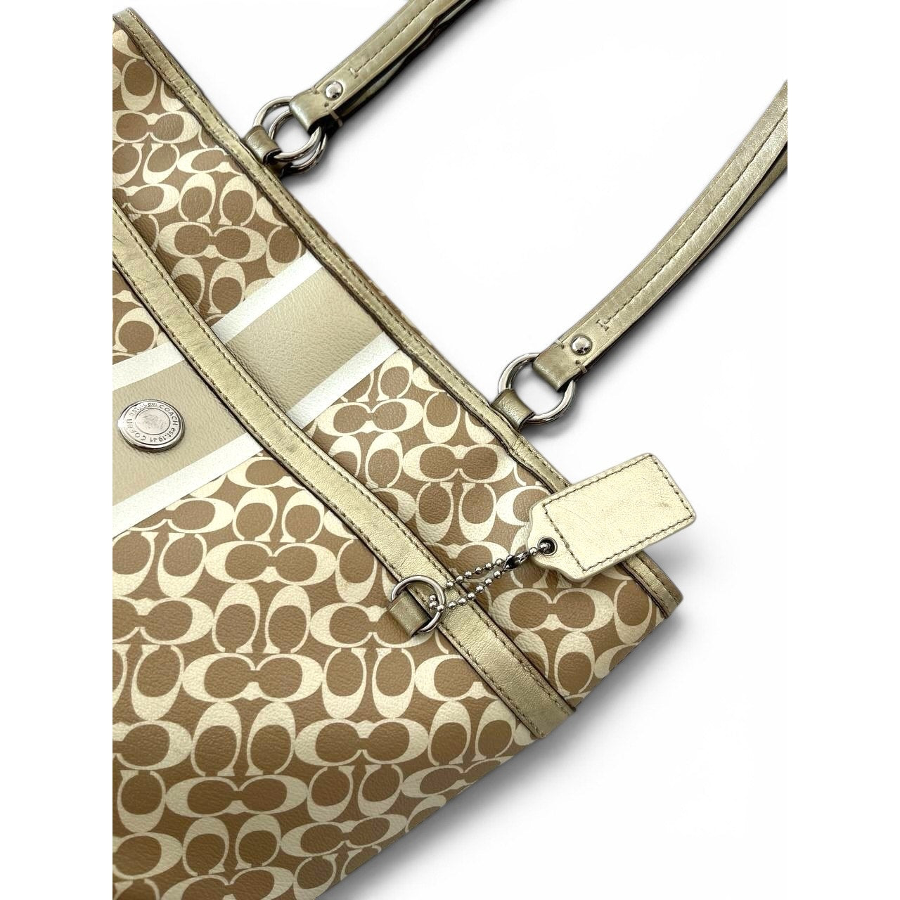 Coach Signature Stripe Tote Bag