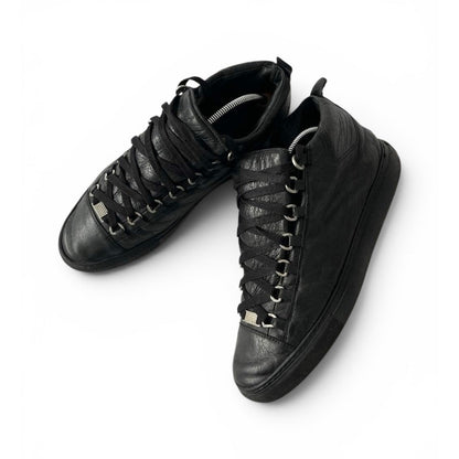 Balenciaga Arena Mid Sneakers Black Leather