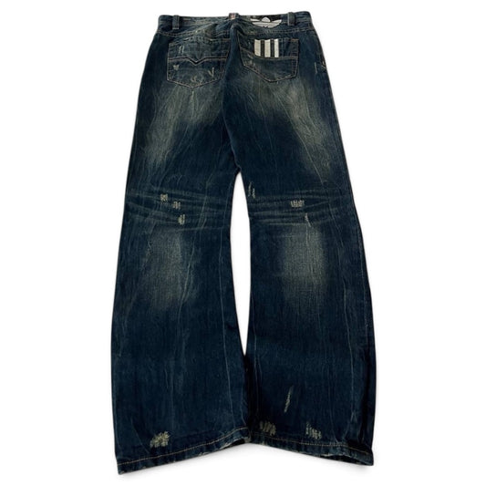 Diesel x Adidas Originals Distressed Dark Blue Jeans