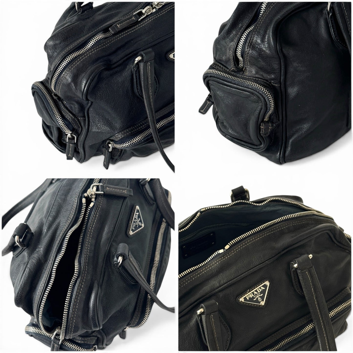 Prada Vitello Leather Cargo Shoulder Bag