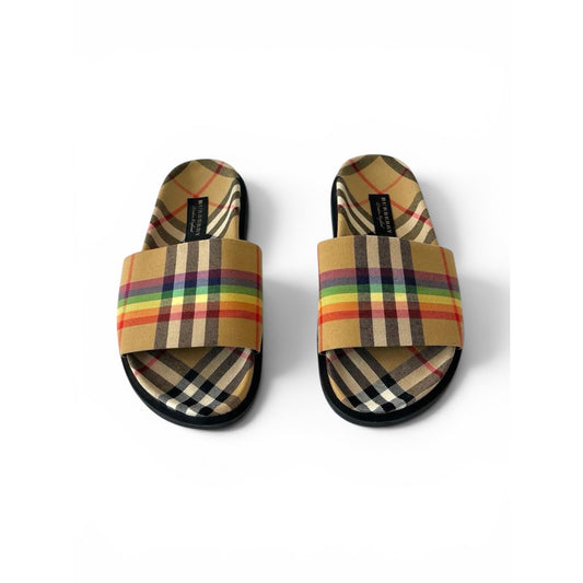 Burberry Vintage Check Rainbow Slides Sandals
