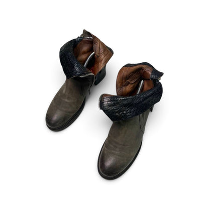 A.S.98 Vintage Distressed Leather Ankle Boots
