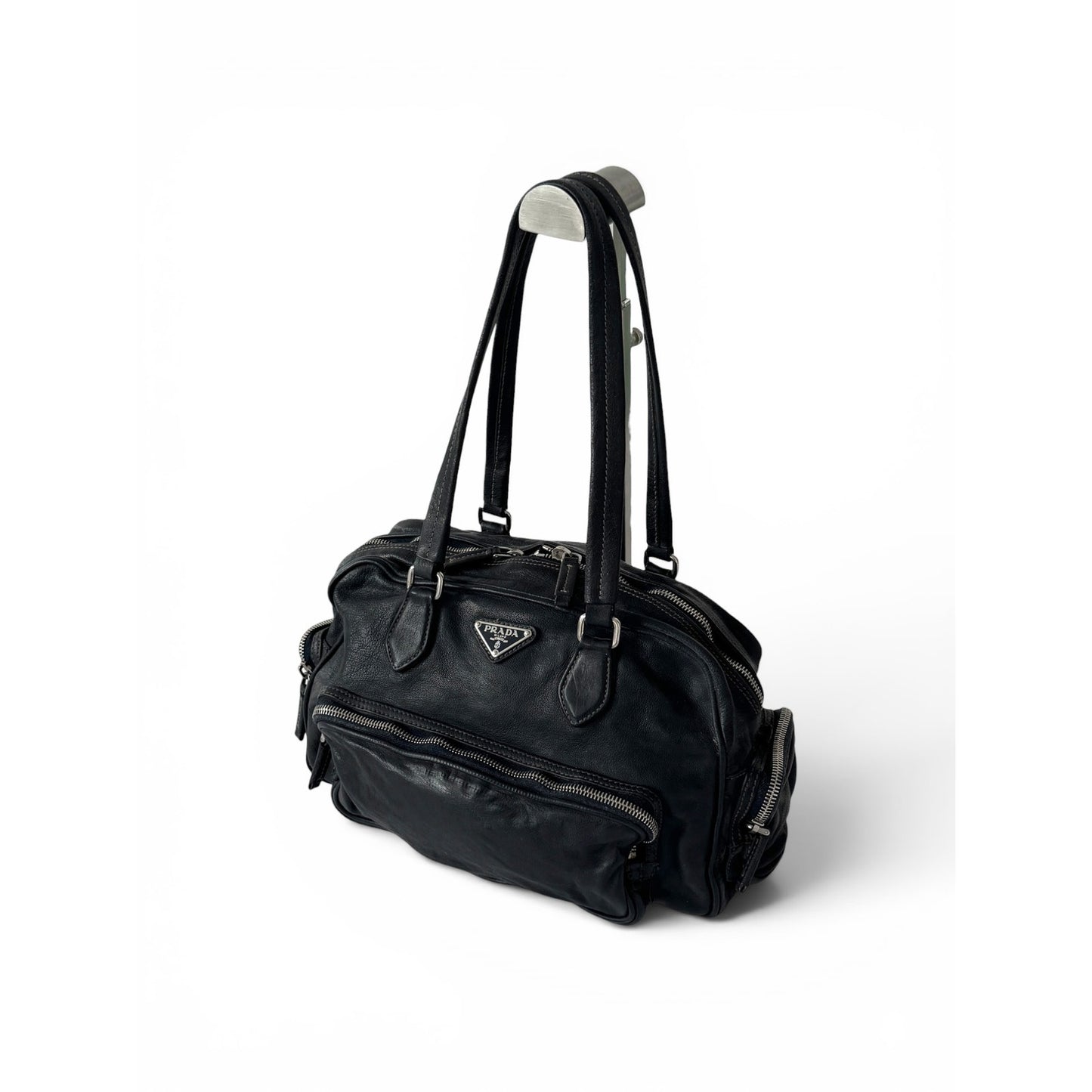 Prada Vitello Leather Cargo Shoulder Bag
