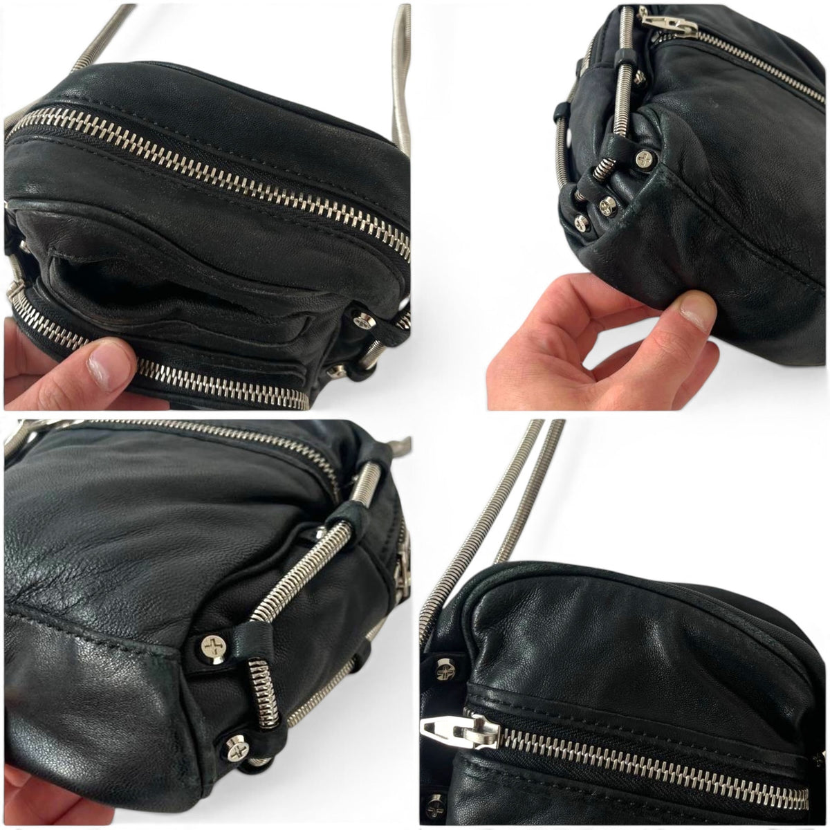 Alexander Wang Black Leather Multi-Pocket Crossbody Bag
