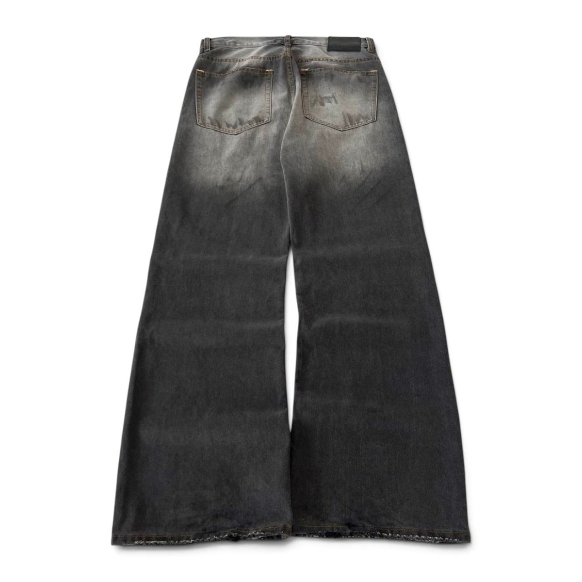Acne Studios Wide Leg Grey Black Washed Denim Jeans