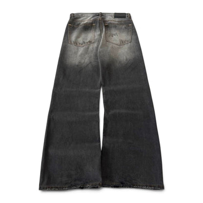 Acne Studios Wide Leg Grey Black Washed Denim Jeans