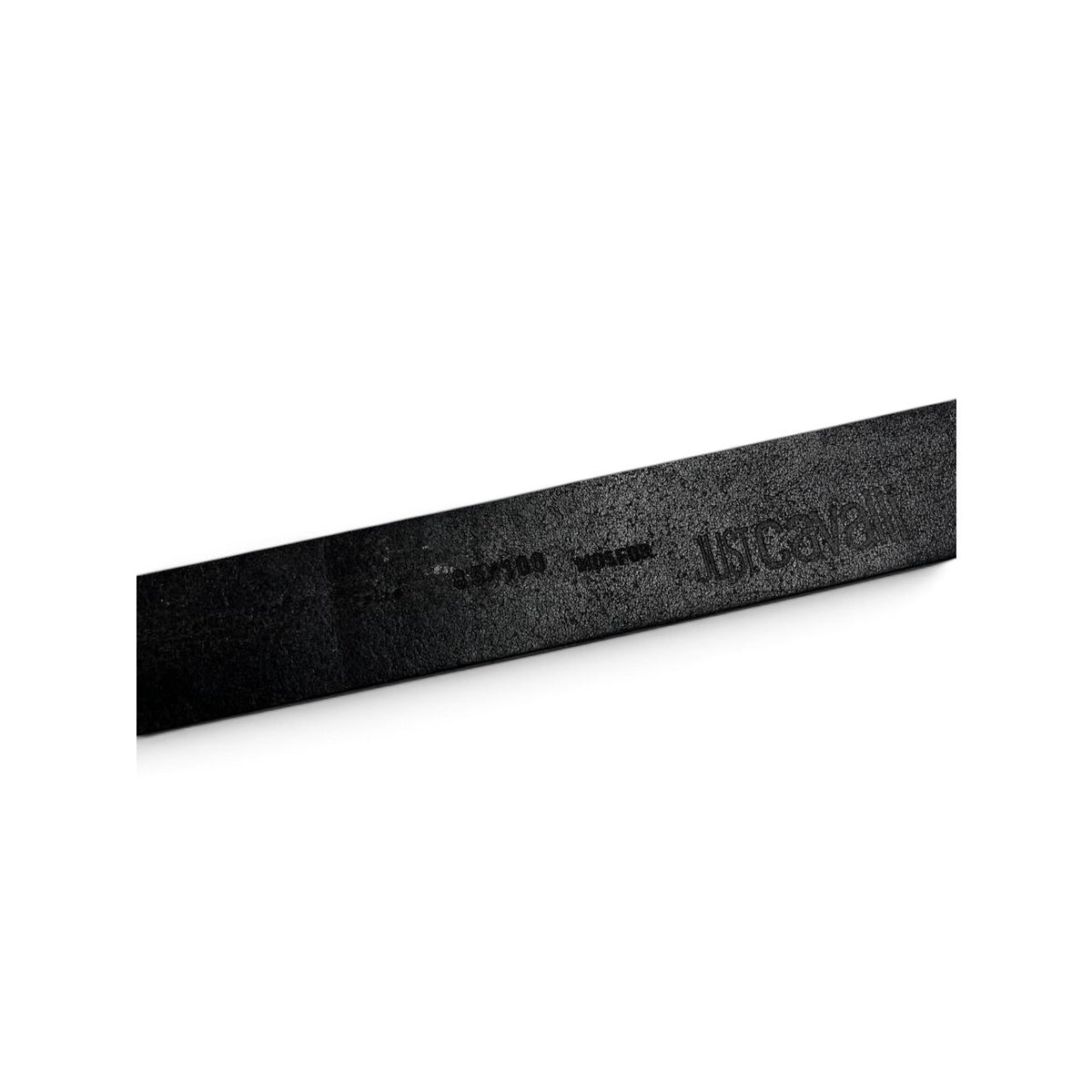Just Cavalli Vintage Black Leather Rhinestone Star Buckle Belt