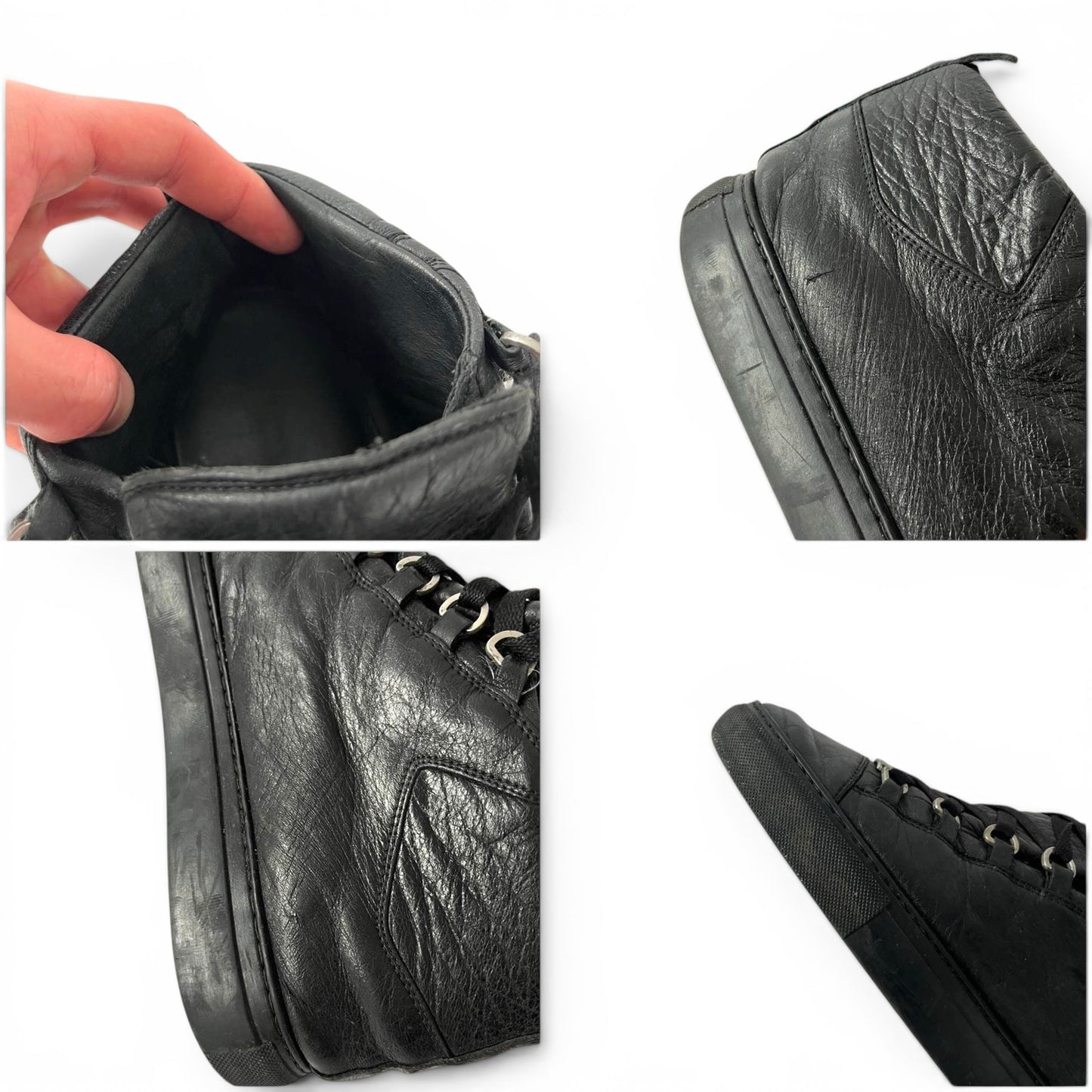 Balenciaga Arena Mid Sneakers Black Leather