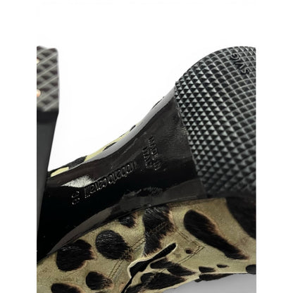 Roberto Cavalli Leopard Pony Hair Platform Ankle Boots