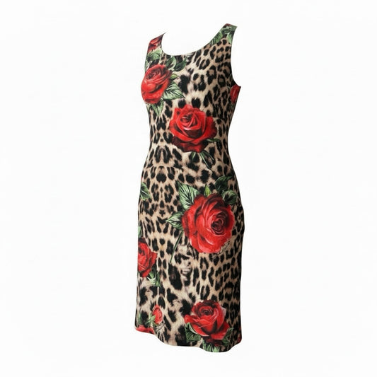 Dolce & Gabbana Rose Leopard Print Dress