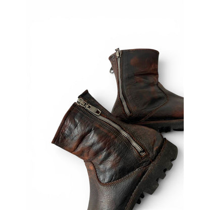 Diesel Leather Zip Boots