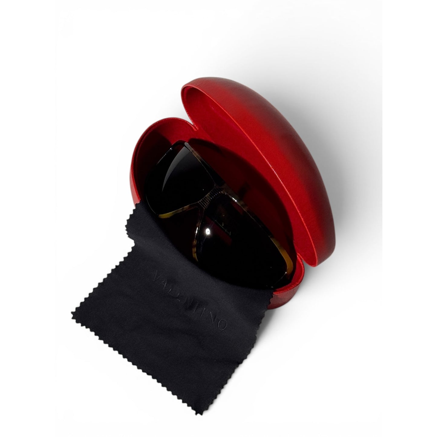 Valentino Crystal Temple Shield Sunglasses