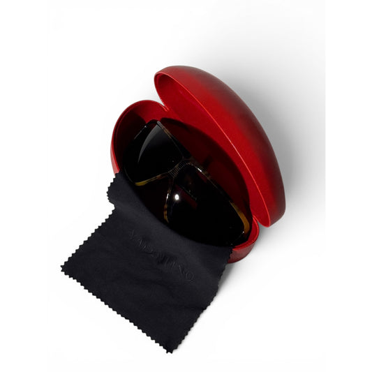 Valentino Crystal Temple Shield Sunglasses