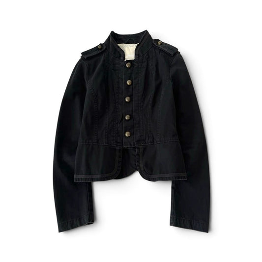 Diesel Black Military Style Cropped Jacket