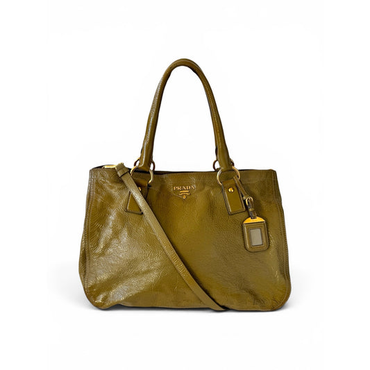 Prada Vitello Shine Shopping Tote Bag