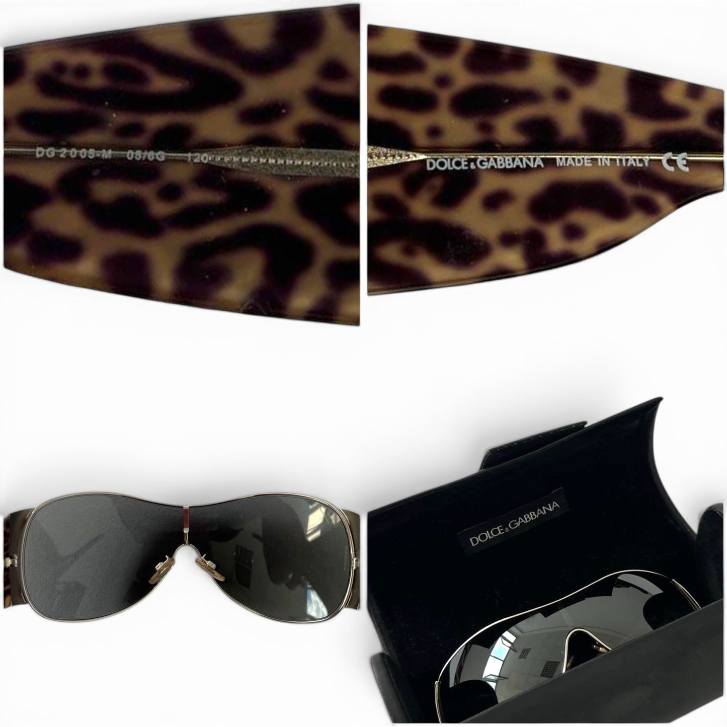 Dolce & Gabbana Leopard Shield Sunglasses