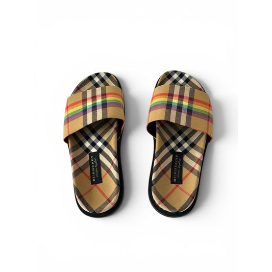 Burberry Vintage Check Rainbow Slides Sandals