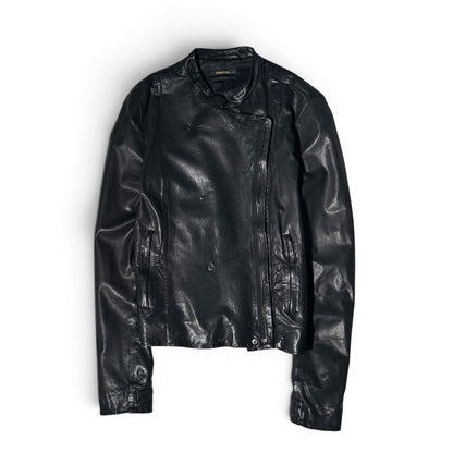 Diesel Black Gold Asymmetrical Leather Jacket
