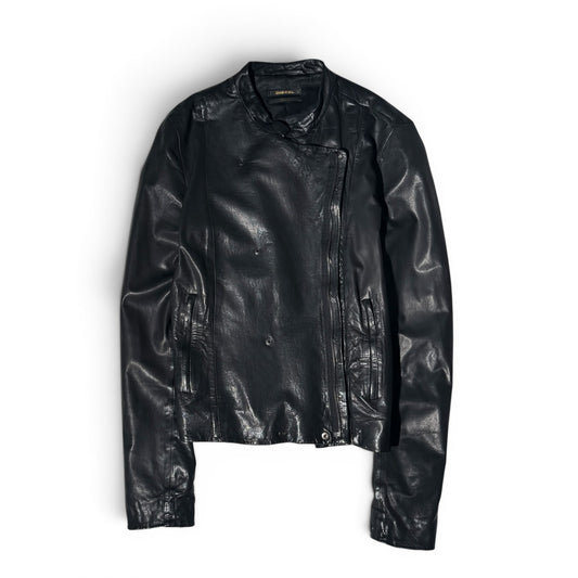 Diesel Black Gold Asymmetrical Leather Jacket