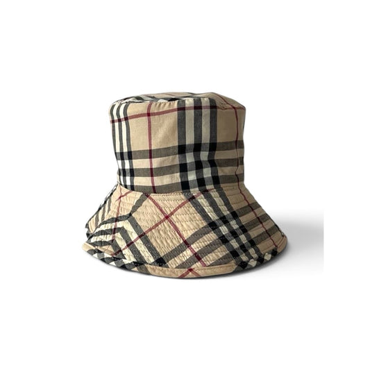 Burberry London Reversible Nova Check & Denim Bucket Hat