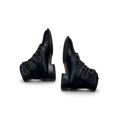 Givenchy Leather Studded Multi-Buckle Ankle Boots