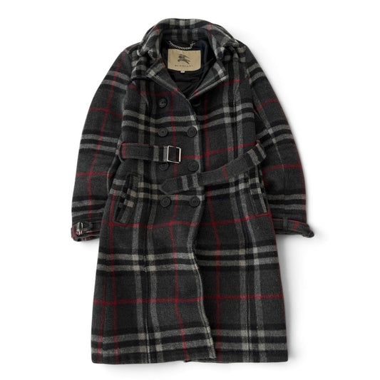 Burberry London Check Wool Blend Belted Coat